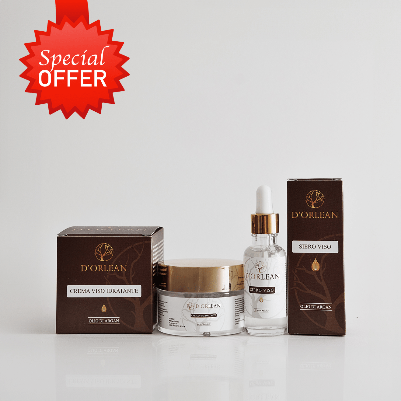 Set Viso Pure Glow Argan - Siero Illuminante + Crema IdratanteD'ORLEANSet Viso Pure Glow Argan - Siero Illuminante + Crema Idratante